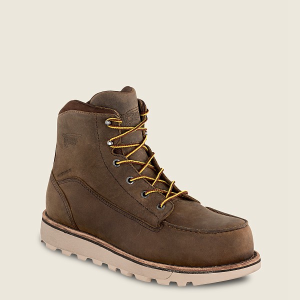 Red Wing Safety Boots Khaki - Mens Traction Tred Lite - 6-inch Waterproof Toe - 2985-AZCGT